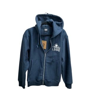 Stussy Navy Blue Zip-Up Sweater